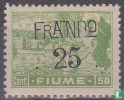 Port and Italian flag, with overprint
