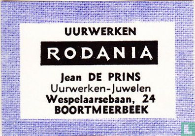Uurwerken Rodania Jean De Prins