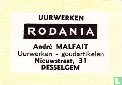 Uurwerken Rodania André Malfait