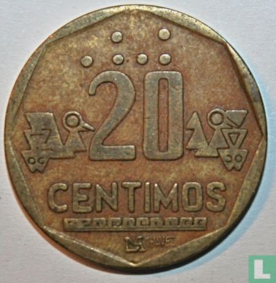 Peru 20 Céntimo 1993 (Typ 2) - Bild 2