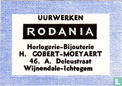 Uurwerken Rodania - H. Gobert-Moeyaert