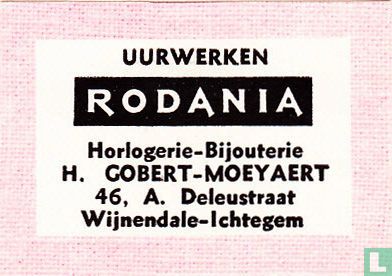 Uurwerken Rodania - H. Gobert-Moeyaert - Bild 2