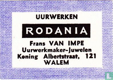 Uurwerken Rodania - Frans Van Impe