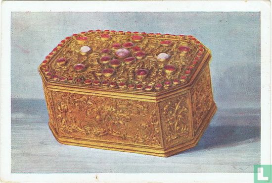 Gouden doos met edelsteenen - Afbeelding 1