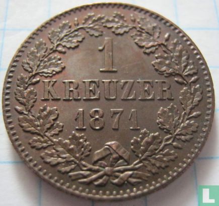 Baden 1 kreuzer 1871 - Afbeelding 1