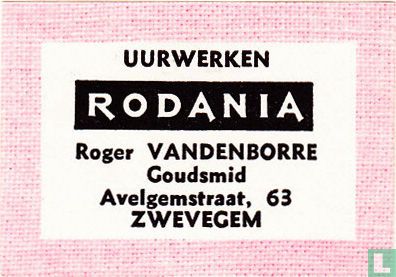 Uurwerken Rodania - Roger Vandenborre