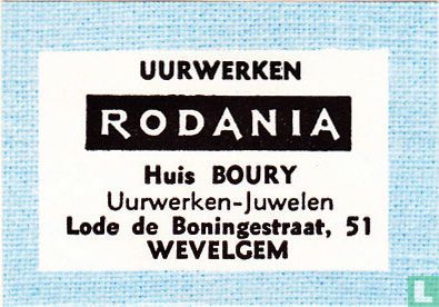 Uurwerken Rodania - Huis Boury