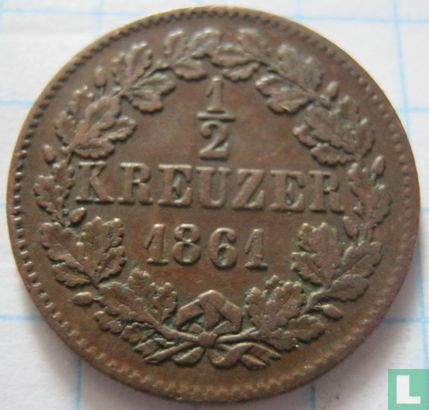 Baden ½ kreuzer 1861 - Afbeelding 1