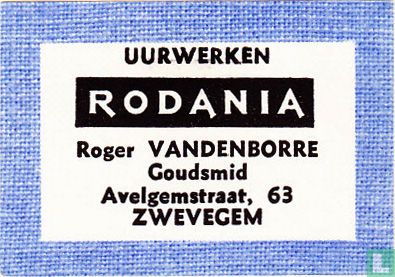 Uurwerken Rodania - Roger Vandenborre