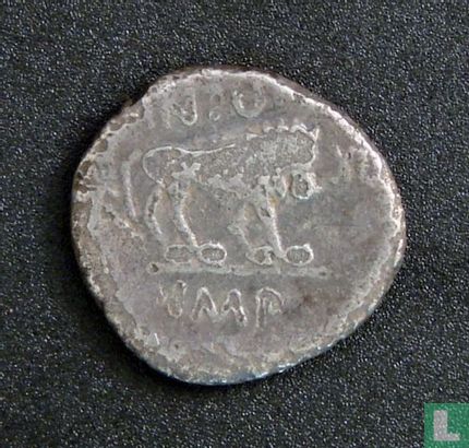 Roman Empire, AR Quinarius, 42 BC, Fulvia wife of Mark Antony, Lugdunum - Image 2