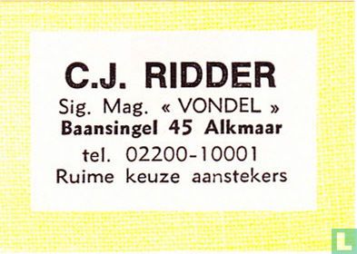 C.J. Ridder - Sig. Mag. "Vondel"