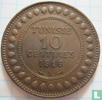 Tunisia 10 centimes 1916 (AH1334) - Image 1