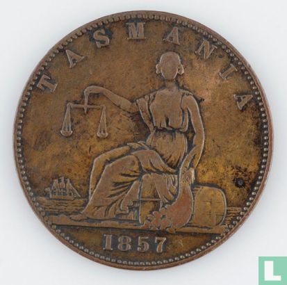 Australia Penny  I. Friedman Pawnbroker  Tazmania  1857 - Image 1