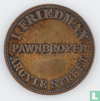 Australia Penny  I. Friedman Pawnbroker  Tazmania  1857 - Afbeelding 2