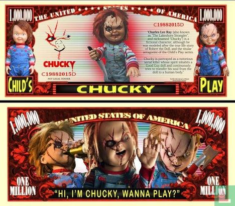CHUCKY childs play dollar bill