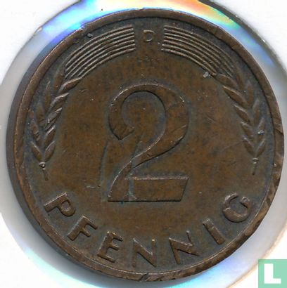 Allemagne 2 pfennig 1966 (D) - Image 2