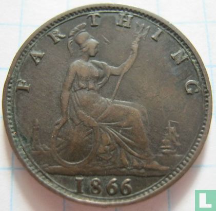 Verenigd Koninkrijk 1 farthing 1866 - Afbeelding 1