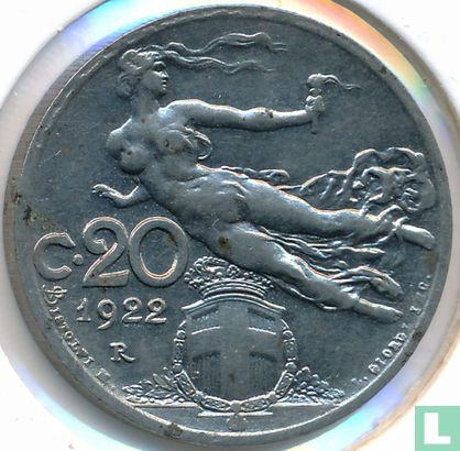 Italië 20 centesimi 1922 - Afbeelding 1