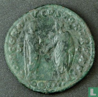 Romeinse Rijk, AE Dupondius, 161-180 AD, Marcus Aurelius, Rome, 161 AD - Afbeelding 2