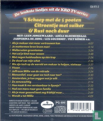 De leukste liedjes uit de KRO TV-series 't Schaep met de 5 pooten Citroentje met suiker & Rust noch duur - Afbeelding 2