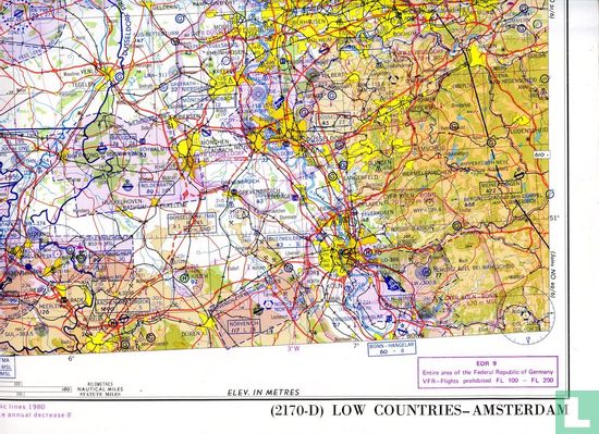 Aeronautical Chart. Low Countries-Amsterdam - Afbeelding 2
