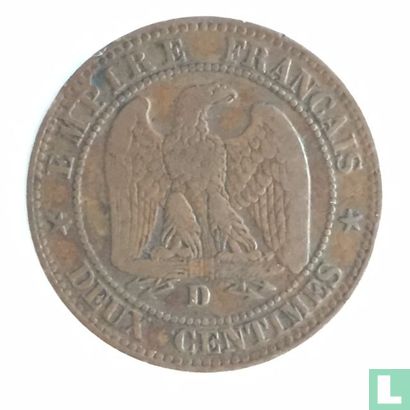 France 2 centimes 1853 (D - petit) - Image 2