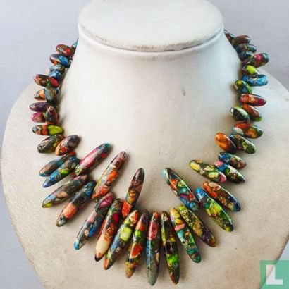 USA  Rainbow Sea Sediment Jasper necklace 2015