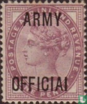 Queen Victoria, with overprint "ARMY OFFICIAL"