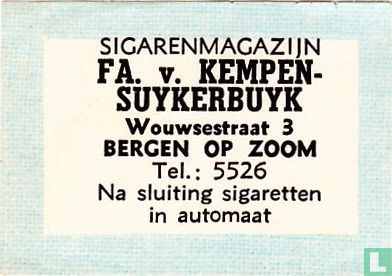Sigarenmagazijn FA. v. Kempen-Suykerbuyk