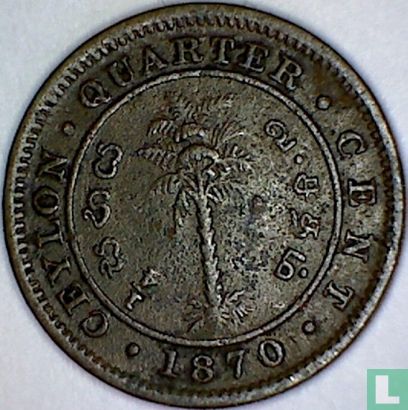 Ceylon ¼ cent 1870 - Afbeelding 1