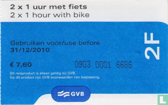 GVB 2x1 uur met fiets - Image 1