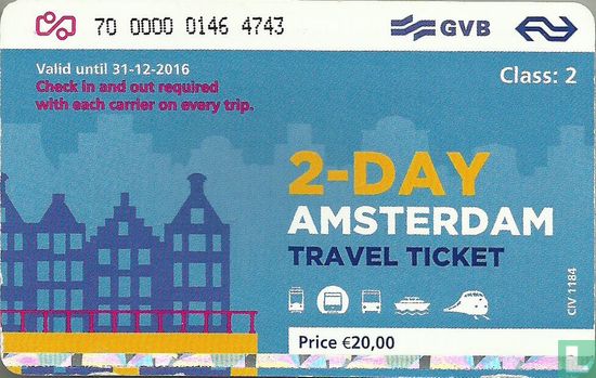 2-day Amsterdam Travel Ticket - Image 1