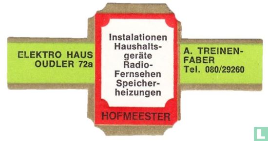 Instalationen Haushaltsgeräte Radio-Fernsehen Speicherheizungen - Elektro Haus Oudler 72a - A. Treinen-Faber Tel. 080/29260  - Bild 1