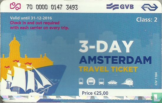 3-Day Amsterdam Travel Ticket - Bild 1