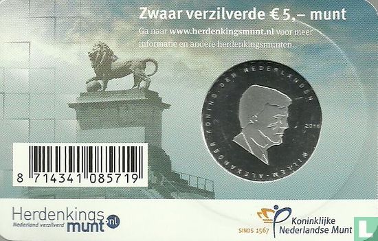 Nederland 5 euro 2015 (coincard - UNC) "200 years Battle of Waterloo" - Afbeelding 1