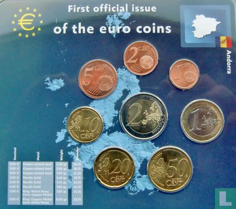Andorra mint set 2014 "First official issue of the euro coins" - Image 2