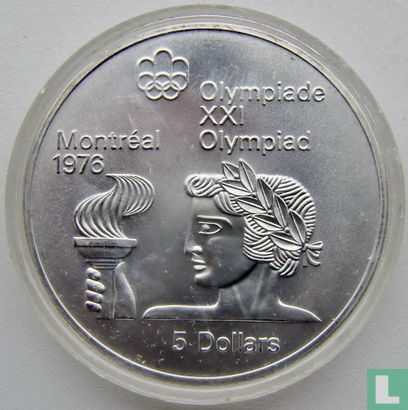 Kanada 5 Dollar 1974 "XXI Olympics in Montreal - Athlete with torch" - Bild 2