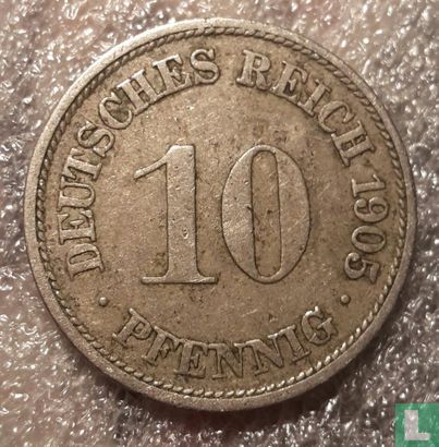 Empire allemand 10 pfennig 1905 (F) - Image 1
