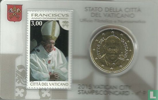 Vatican 50 cent 2015 (stamp & coincard n°9) - Image 1