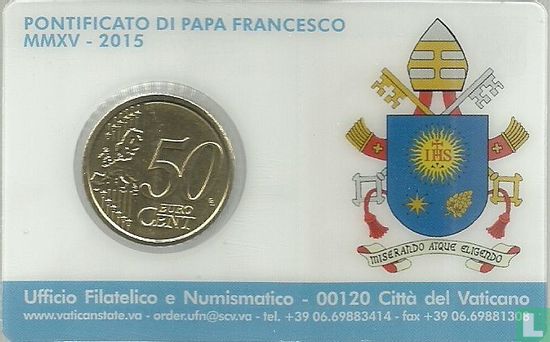 Vatican 50 cent 2015 (stamp & coincard n°7) - Image 2