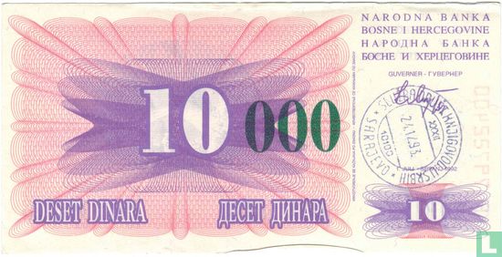 Bosnie-Herzégovine 10.000 Dinara 1993 (P53g) - Image 1
