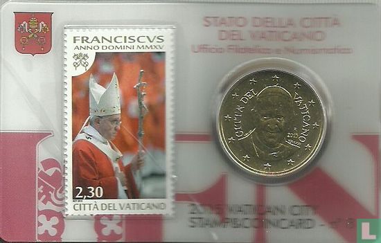 Vatican 50 cent 2015 (stamp & coincard n°8) - Image 1