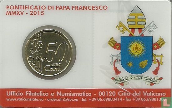 Vatican 50 cent 2015 (stamp & coincard n°8) - Image 2