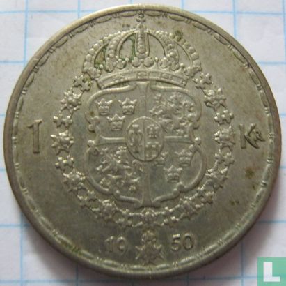 Suède 1 krona 1950 - Image 1