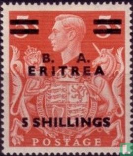 Koning George VI, met opdruk 