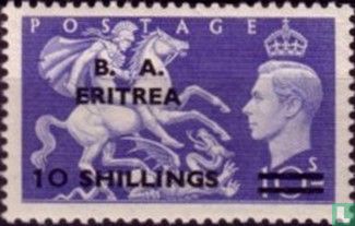Koning George VI, met opdruk 