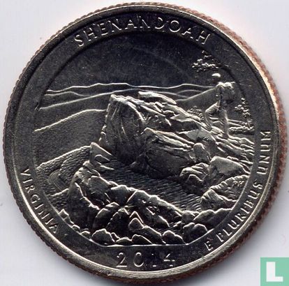 Verenigde Staten ¼ dollar 2014 (P) "Shenandoah national park - Virginia" - Afbeelding 1