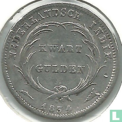Nederlands-Indië ¼ gulden 1834 - Afbeelding 1