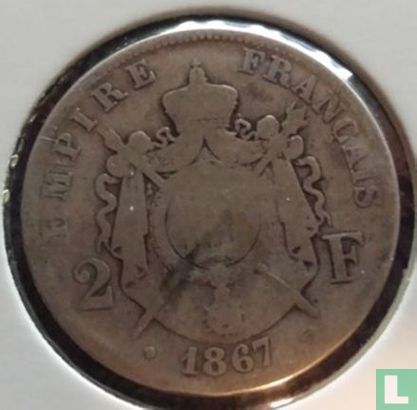 Frankrijk 2 francs 1867 (BB) - Afbeelding 1
