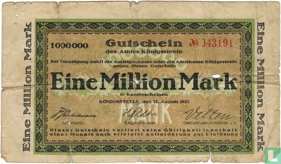 Königssteele, Amt 1 Miljoen Mark 1923 - Afbeelding 1
